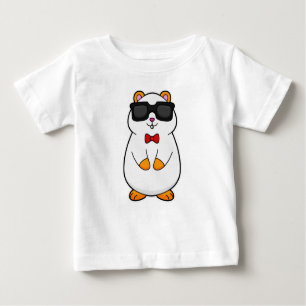 T-shirt Pour Bébé Hamster avec lunettes de soleil et cravate à mâcho