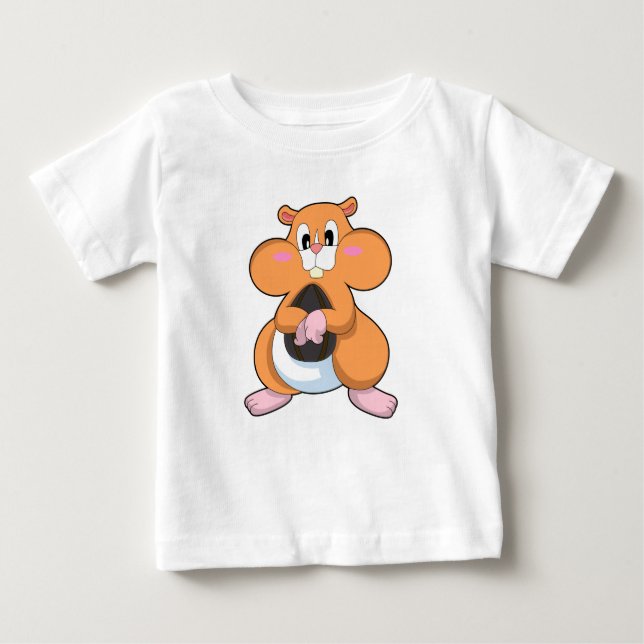 T-shirt Pour Bébé Hamster avec noyer (Devant)