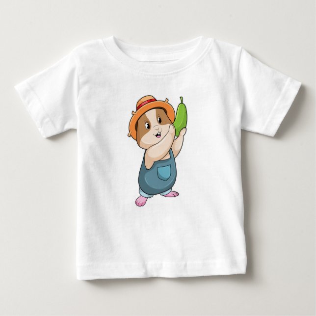 T-shirt Pour Bébé Hamster en fermier avec des courgettes (Devant)