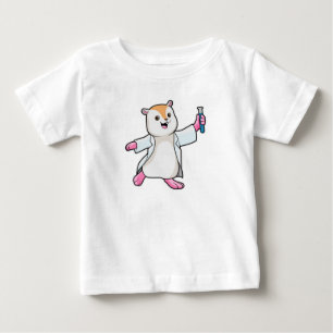 T-shirt Pour Bébé Hamster en tant que scientifique avec tube d'essai