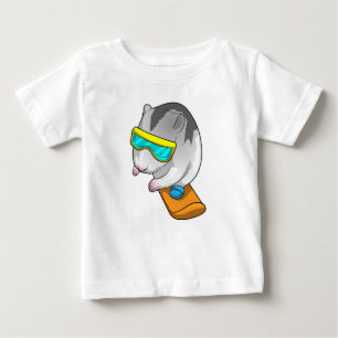 T-shirt Pour Bébé Hamster Snowboard Snowboard