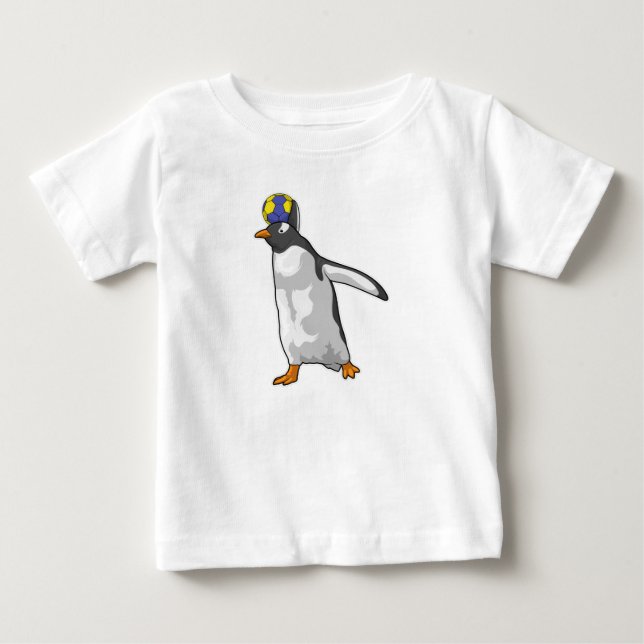 T-shirt Pour Bébé Handball joueur de pingouin Handball (Devant)