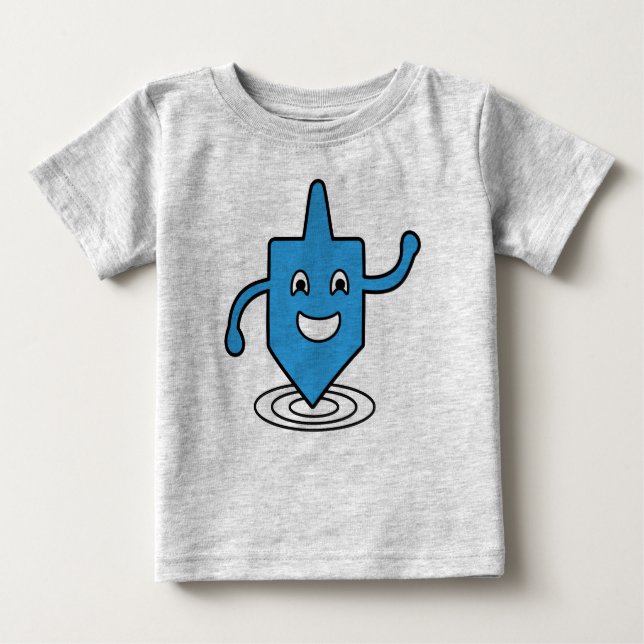T-shirt Pour Bébé Happy Blue Dreidel Sweatshirt (Devant)