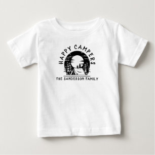 T-shirt Pour Bébé Happy Campers Nom de famille Camping Voyage Black