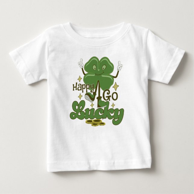 T-shirt Pour Bébé Happy Go Lucky St. Patrick's (Devant)
