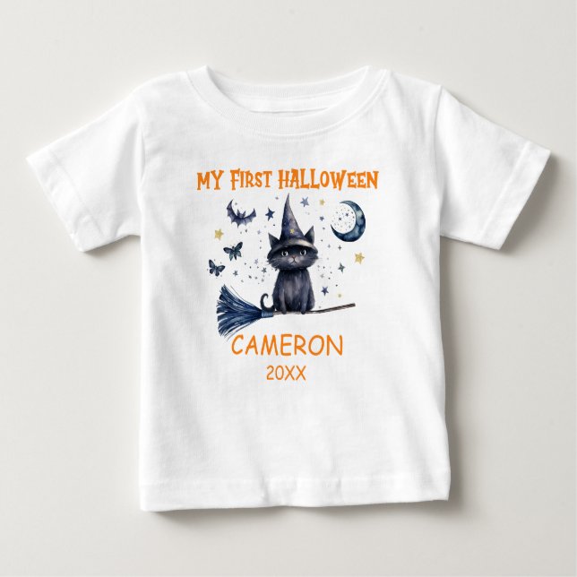 T-shirt Pour Bébé Happy Halloween aquarelle (Devant)