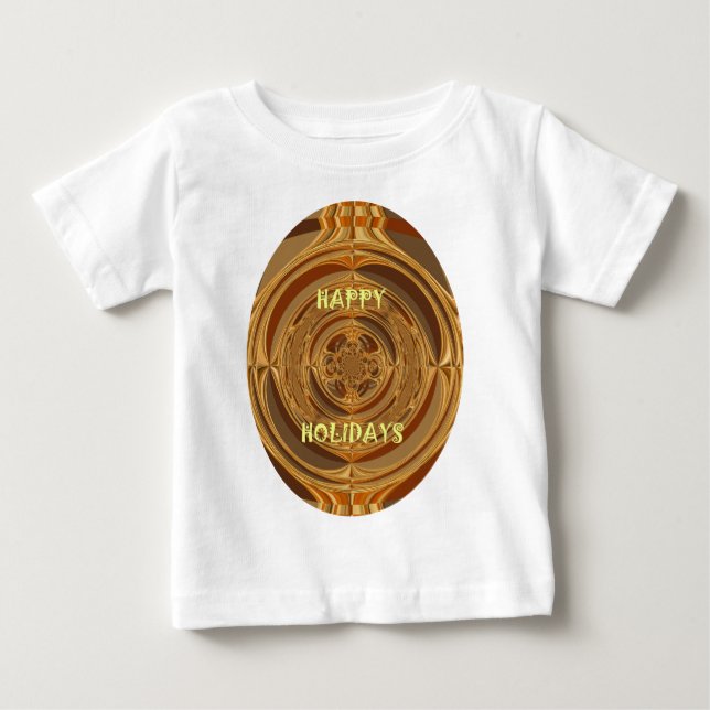 T-shirt Pour Bébé Happy Holidays Circle Art Print/Design (Devant)