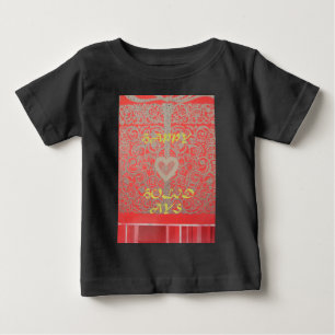 T-shirt Pour Bébé Happy Holidays Parties scintillant rouge design co