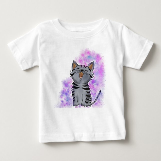 T-shirt Pour Bébé Happy Kitten (Devant)