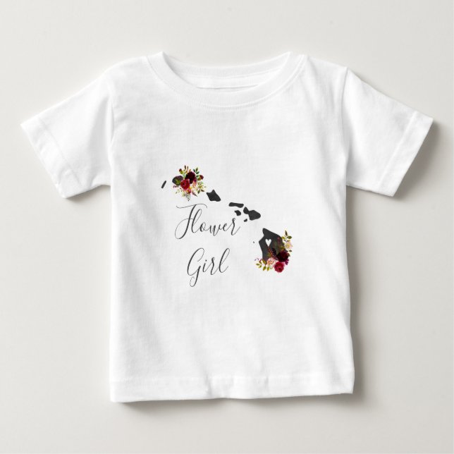 T-shirt Pour Bébé Hawaii State Destination Wedding Flower Girl (Devant)