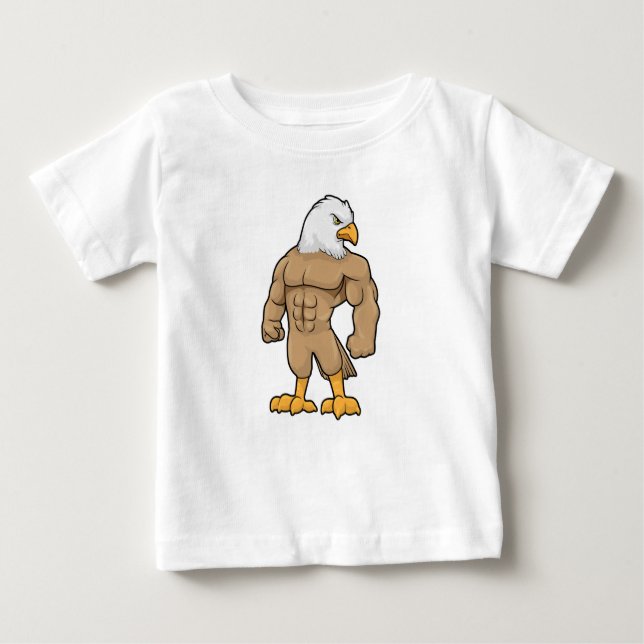 T-shirt Pour Bébé Hawk en Bodybuilder avec six pack (Devant)