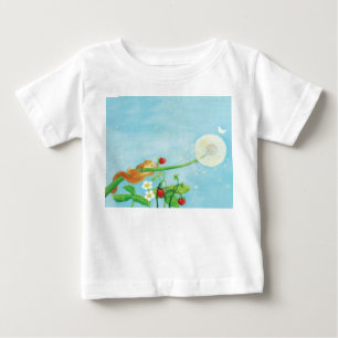 T-shirt Pour Bébé Hazel Dormouse, fraises sauvages et bouffée de pis