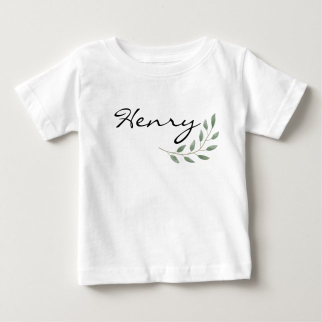 T-shirt Pour Bébé Henry Nom Révéler Vêtements Nature Feuille Botaniq (Devant)