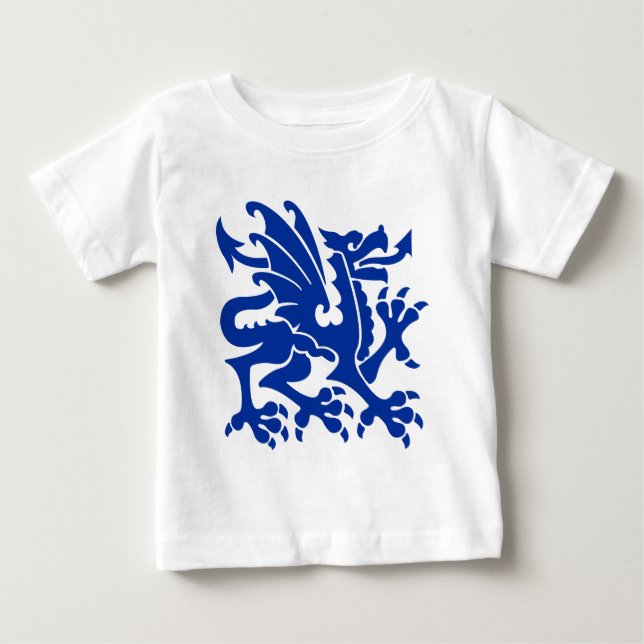 T-shirt Pour Bébé Heraldic Dragon 01 - Bleu de la Marine (Devant)