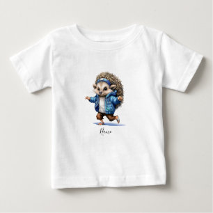 T-shirt Pour Bébé Hérisson de danse aquarelle