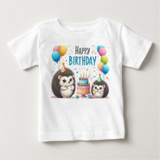 T-shirt Pour Bébé Hérisson générée Joyeux anniversaire