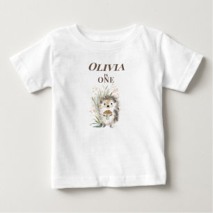 T-shirt Pour Bébé Hérisson Personnalisé 1er Anniversaire