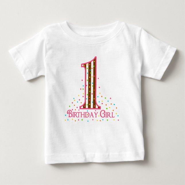 T-shirt Pour Bébé Heure de la fête Profondes Premier anniversaire (Devant)
