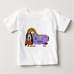 T-shirt Pour Bébé Heure du coucher de basset