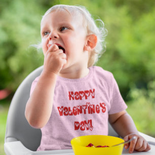 T-shirt Pour Bébé Heureuse Sainte-Valentin avec coeur
