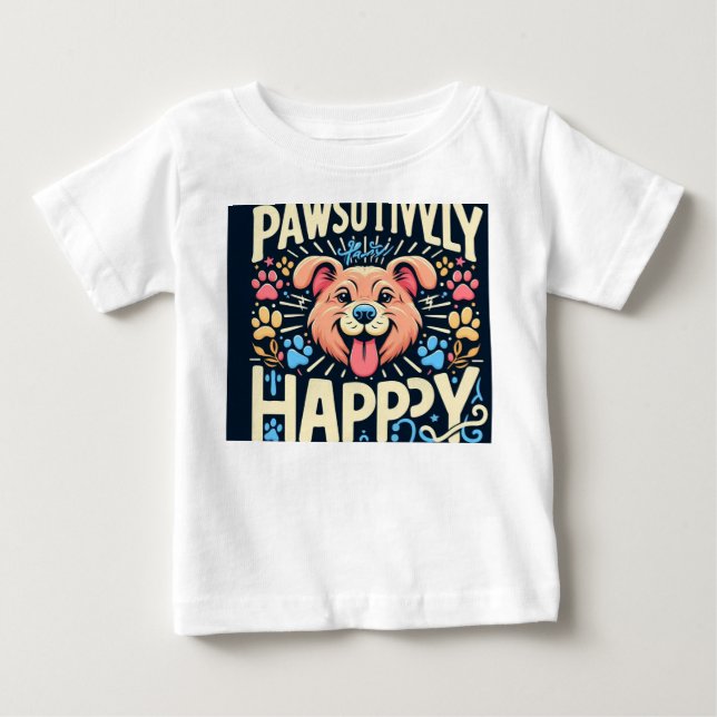 T-shirt Pour Bébé Heureux de manière puissante (Devant)