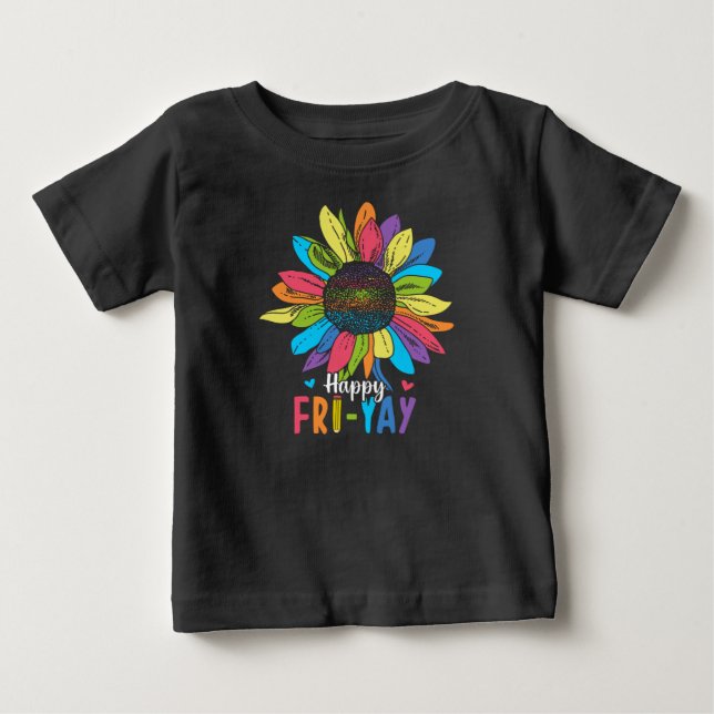 T-shirt Pour Bébé Heureux Vendredi Vendredi Vendredi Amoureux Profes (Devant)