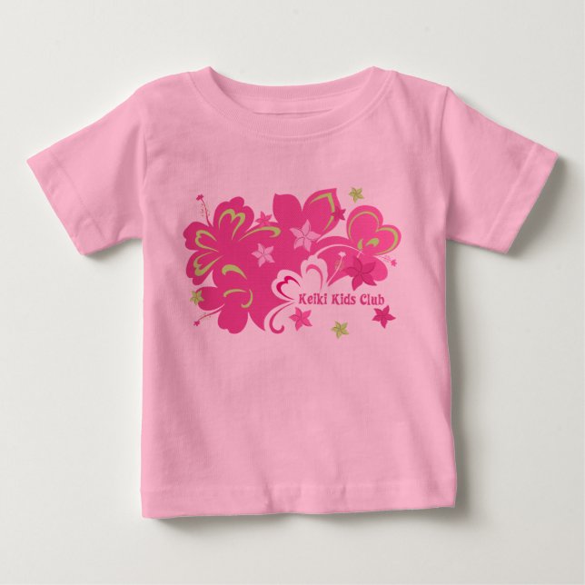 T-shirt Pour Bébé Hibiscus et papillon hawaïens (Devant)