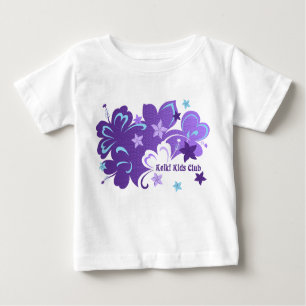 T-shirt Pour Bébé Hibiscus et papillon hawaïens