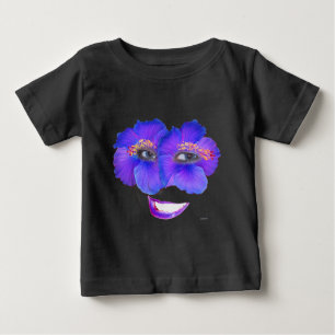 T-shirt Pour Bébé Hibiscus face avec sourire - bleu