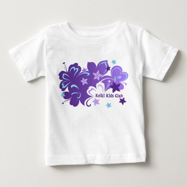 T-shirt Pour Bébé Hibiscus papillon Hawaïen et papillon (Devant)