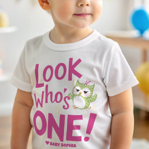 T-shirt Pour Bébé hibou 1er anniversaire