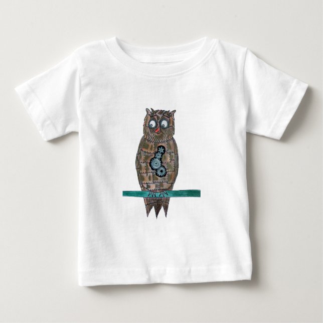 T-shirt Pour Bébé Hibou de punk de vapeur (Devant)
