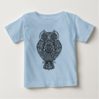 Hibou fleuri tiré par la main inspiré