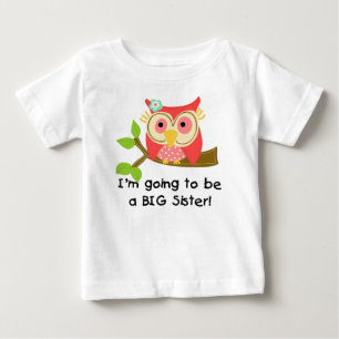T-shirt Pour Bébé Hibou va être une soeur