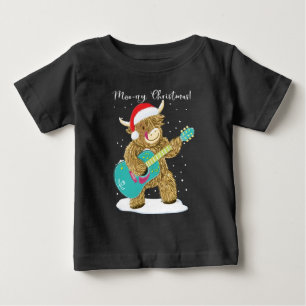 T-shirt Pour Bébé Highland Cow Joue Un Joyeux Noël Melody Baby T