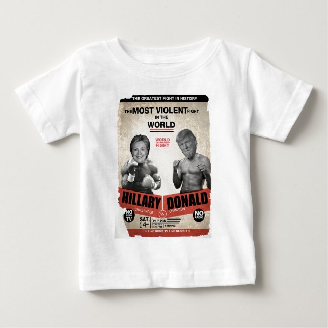 T-shirt Pour Bébé Hillary Clinton contre Donald Trump 2016 (Devant)