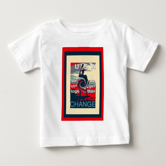 T-shirt Pour Bébé Hillary USA nous sommes plus forts ensemble (Devant)