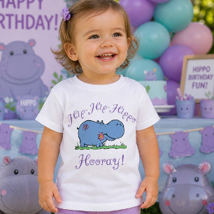 T-shirt Pour Bébé Hip-Hip-Hippo Hourra Anniversaire Enfants