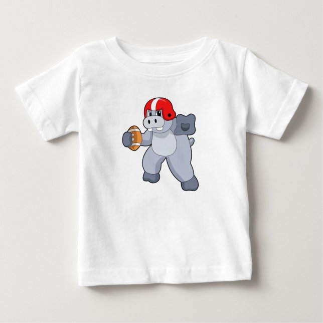 T-shirt Pour Bébé Hippo à Football Sports (Devant)