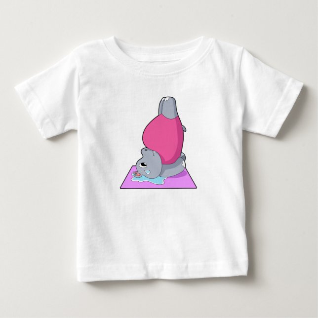 T-shirt Pour Bébé Hippo au yoga Fitness (Devant)