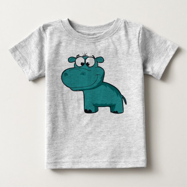 T-shirt Pour Bébé Hippo bleu (Devant)