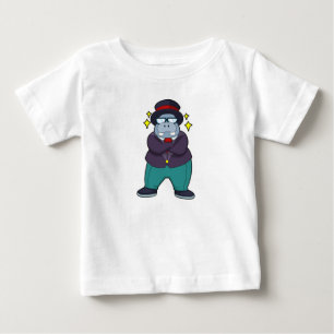 T-shirt Pour Bébé Hippo en marié avec costume.PNG