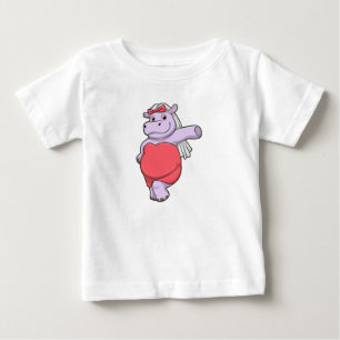 T-shirt Pour Bébé Hippo en mariée avec Voile & Bow