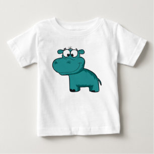 T-shirt Pour Bébé Hippo heureux bleu