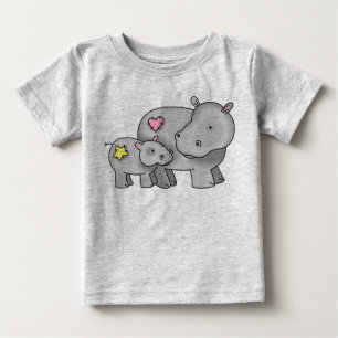 T-shirt Pour Bébé Hippo mère et bébé