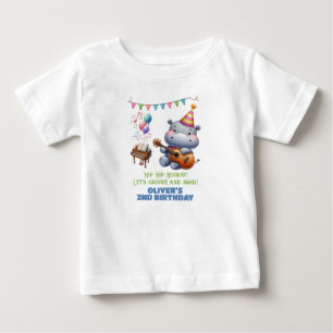T-shirt Pour Bébé "Hippo Super anniversaire Bash Bonanza !" Invitati