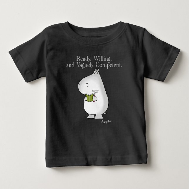 T-shirt Pour Bébé Hippo Vaguely Competent par Sandra Boynton (Devant)