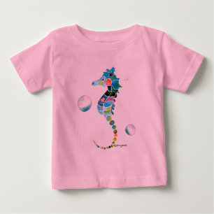 T-shirt Pour Bébé Hippocampe avec des bulles