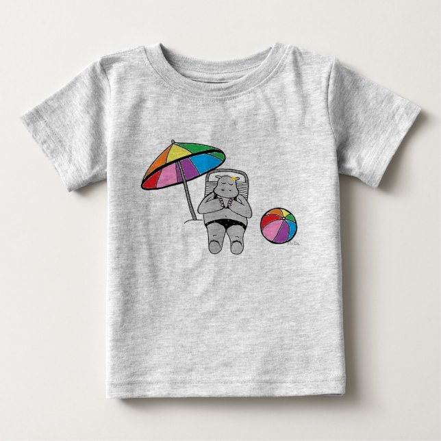 T-shirt Pour Bébé Hippopotame échoué (Devant)