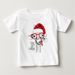 T-shirt Pour Bébé Hipster Christmas Giraffe   Vacances